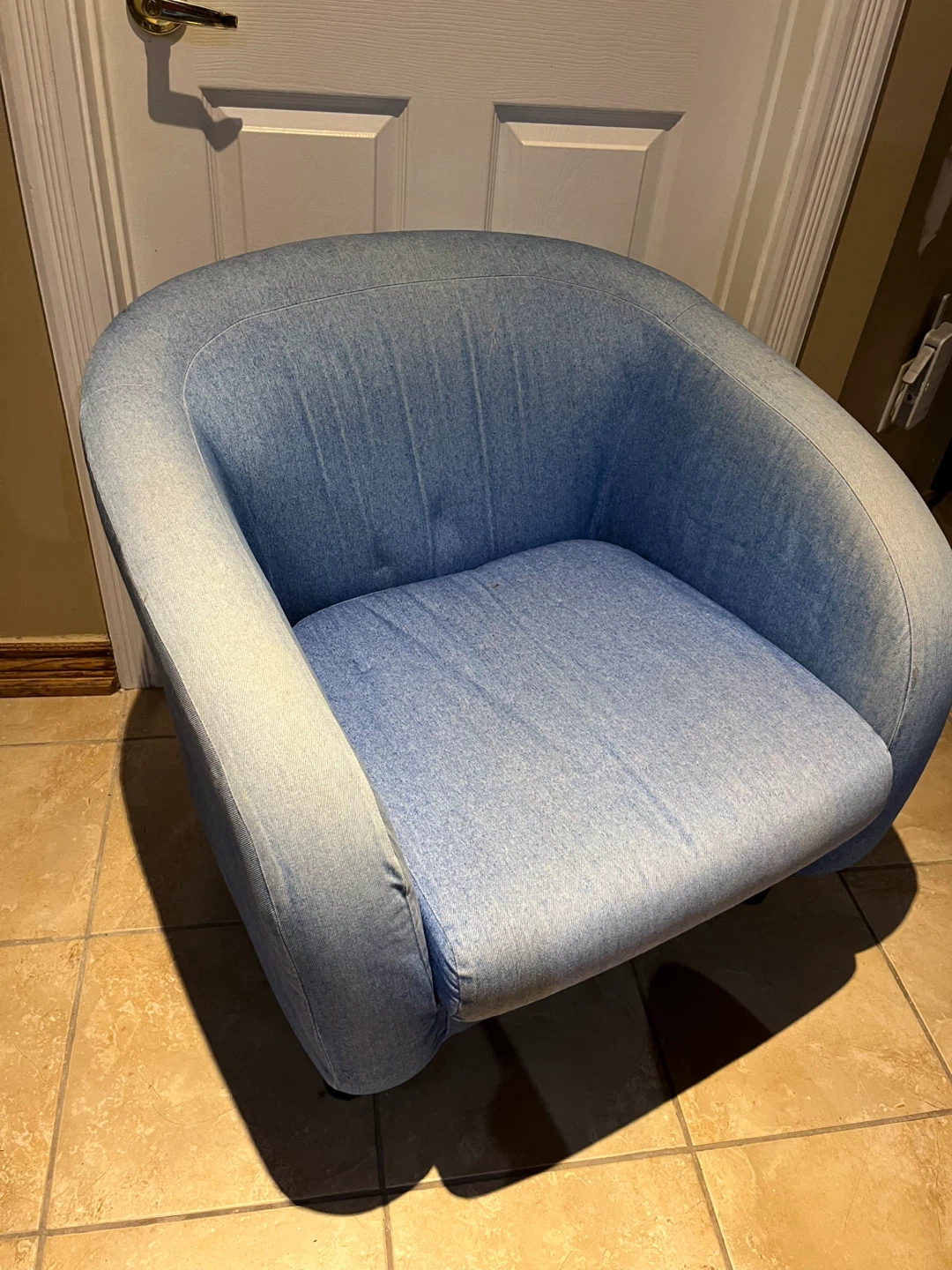 Modern Blue Denim Armchair - photo 3
