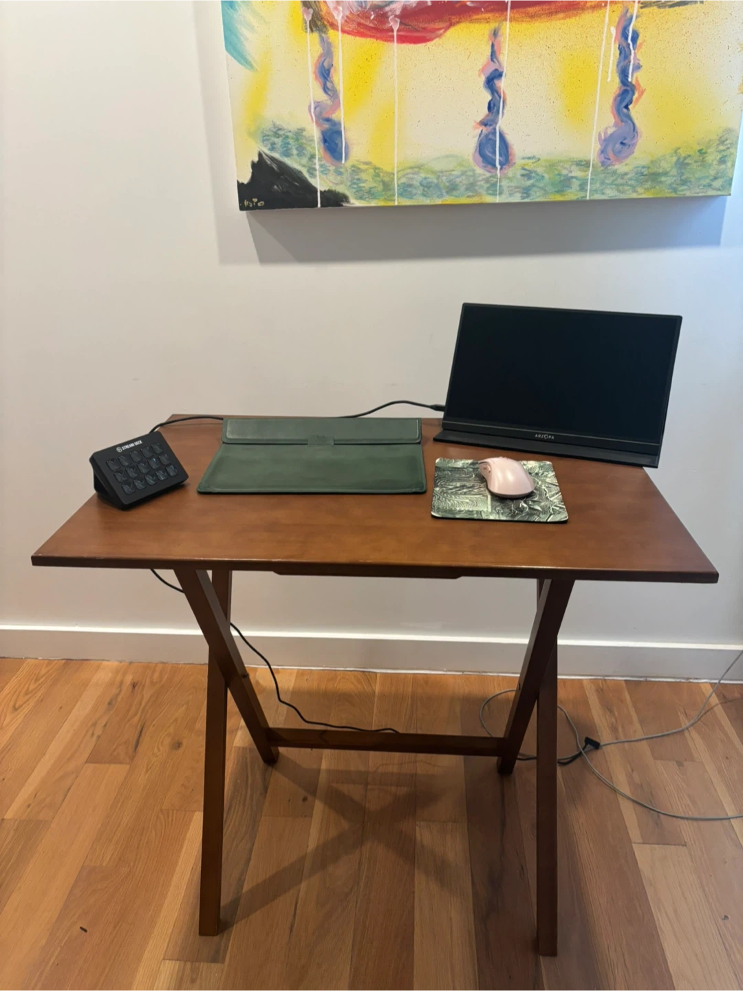 Wooden Folding Desk with Accessories - photo 2