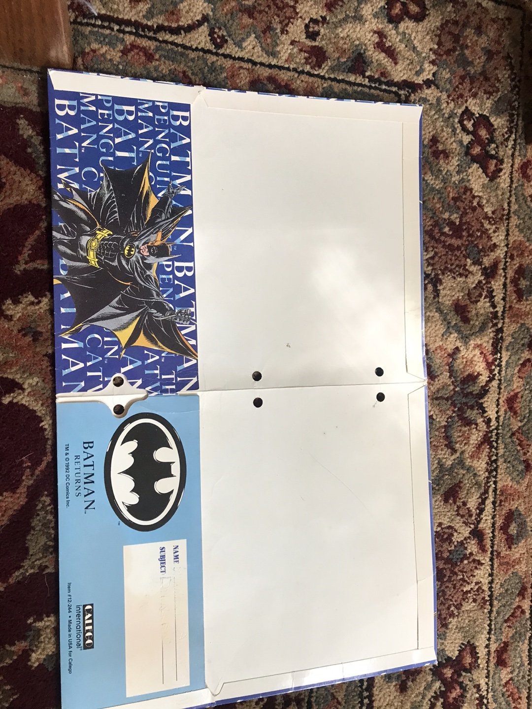 Vintage 1992 Batman Returns Calego School Folder - photo 2
