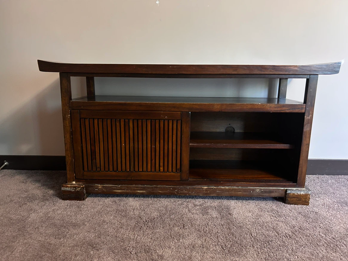 Wooden Media Console with Sliding Door - photo 3
