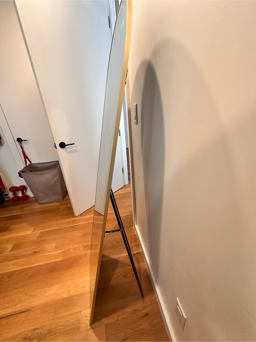 Arched Floor Mirror with Gold Frame - photo 2
