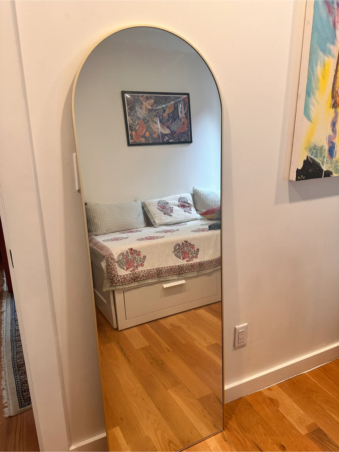 Arched Floor Mirror with Gold Frame - photo 3