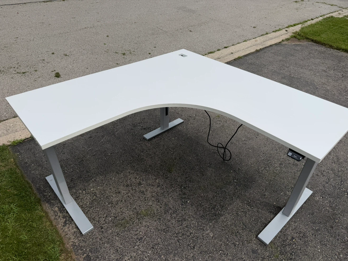 White L-Shaped Standing Desk