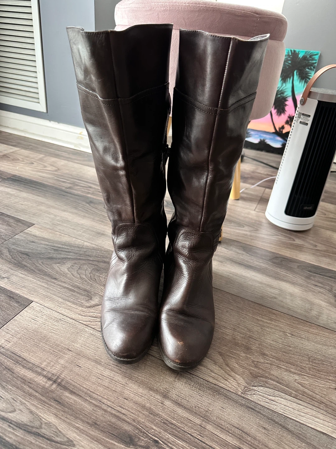 Marc Fisher Women's Brown Leather Knee-High Boots (9)