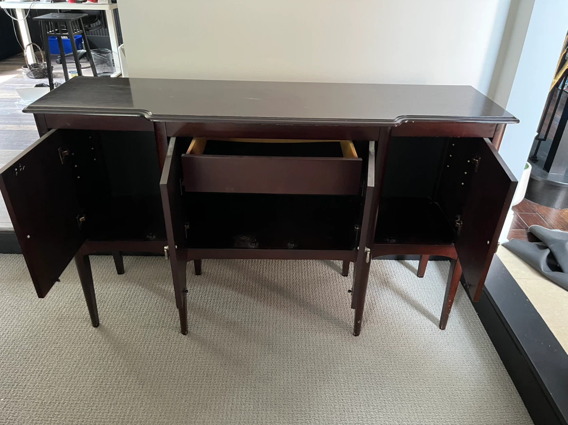 Solid Wood Dining Table + Matching Buffet / Sideboard Set - photo 3