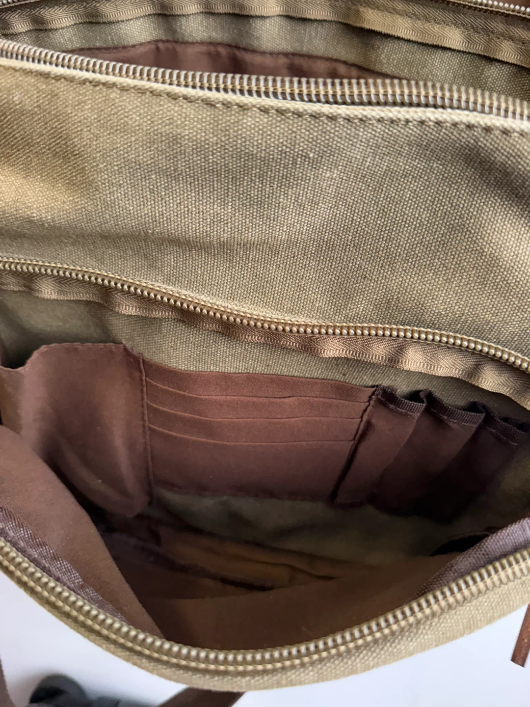 Khaki Canvas Messenger Bag - photo 5