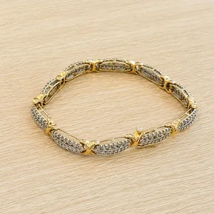 10k White and Yellow Gold Diamond Bracelet