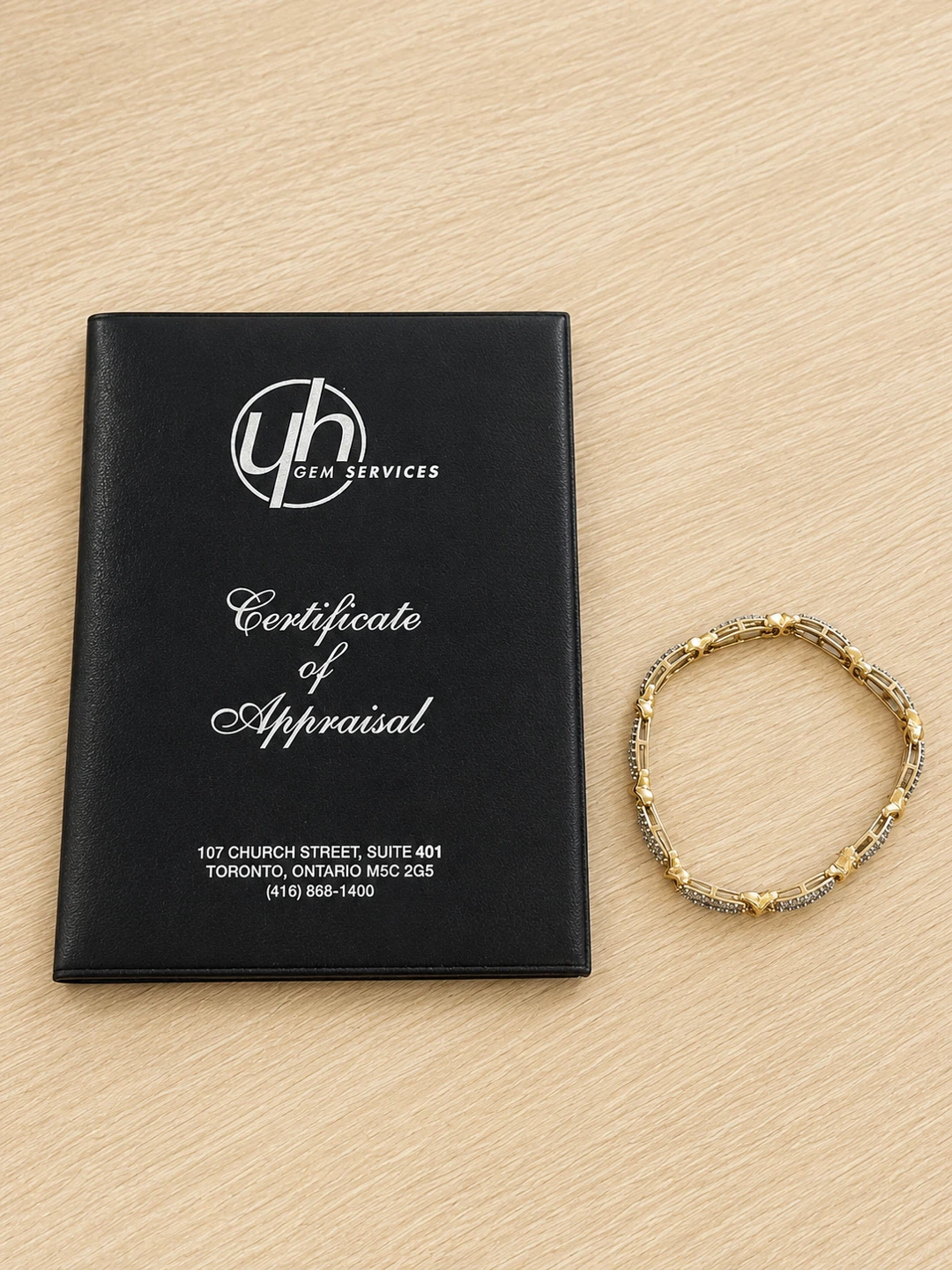 10k White and Yellow Gold Diamond Bracelet - photo 2