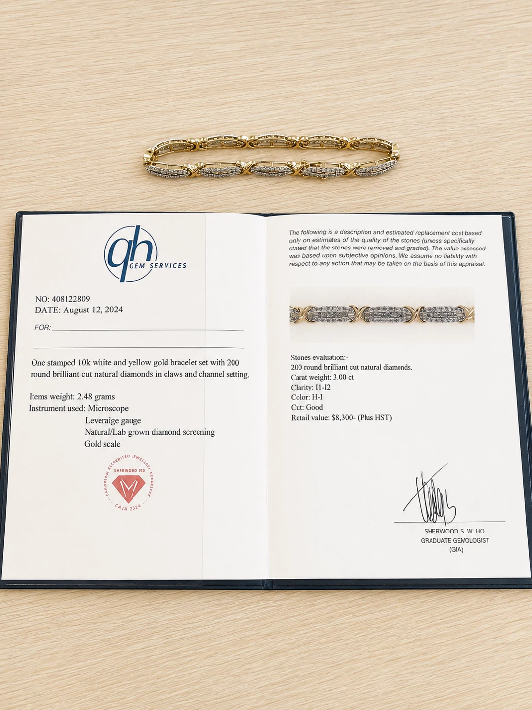 10k White and Yellow Gold Diamond Bracelet - photo 3