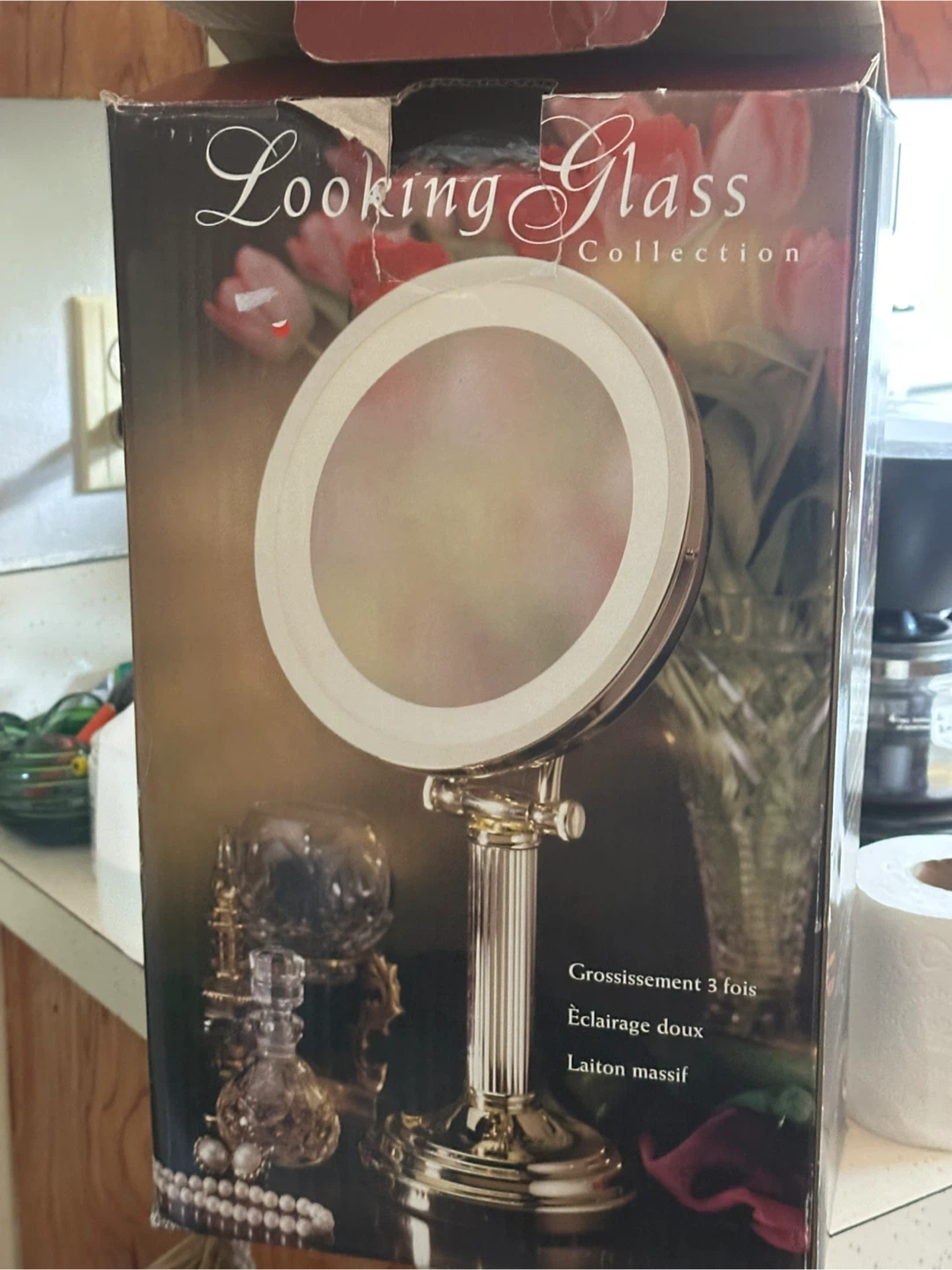 Looking glass collection brass vanity mirror