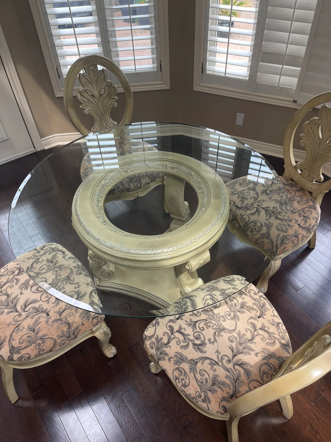 Glass Top Dining Table with 4 Chairs - photo 3