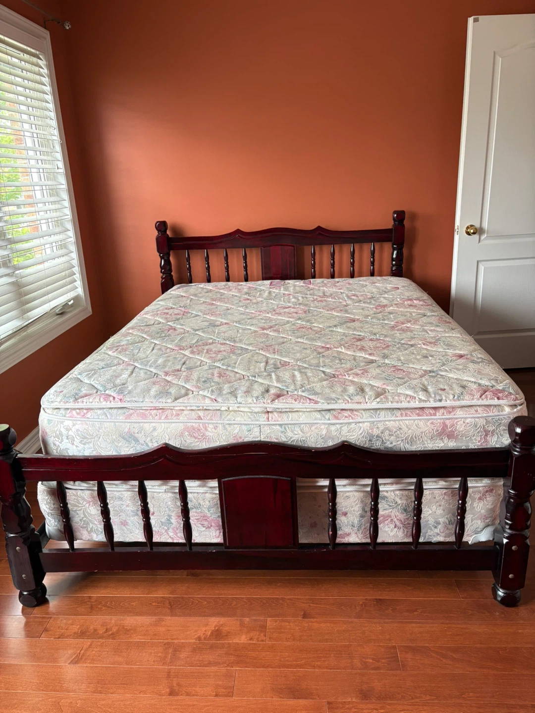 Wooden Bed Frame with Mattress