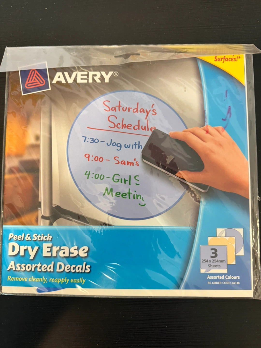 Avery Peel & Stick Dry Erase Assorted Decals (3 Pack)