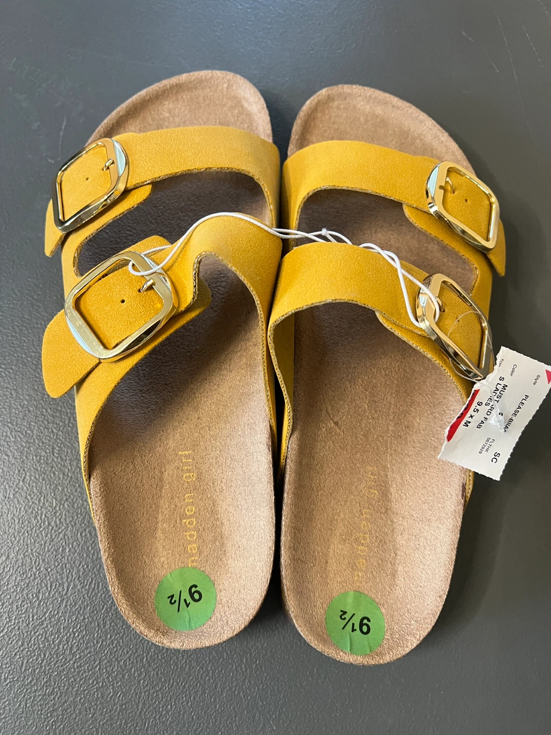 Madden Girl Yellow Slide Sandals Size 9.5