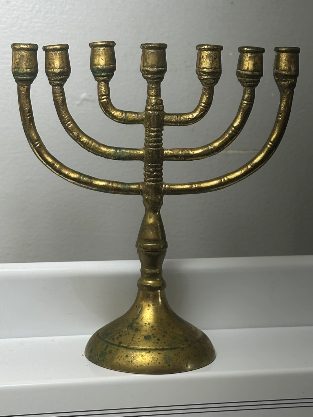 Vintage brass menorah