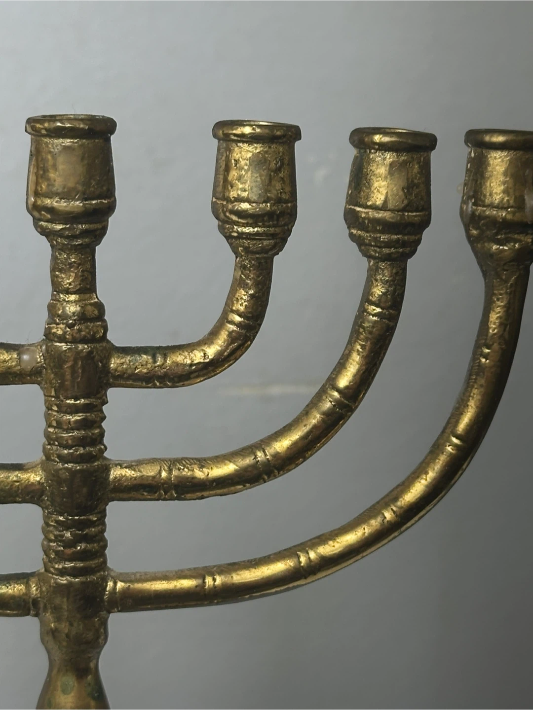 Vintage brass menorah - photo 3