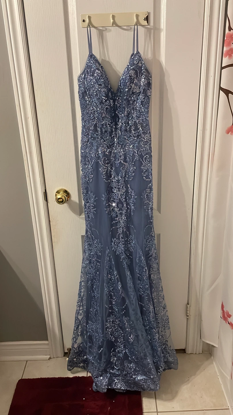Sparkly Blue Mermaid Prom Dress - photo 2