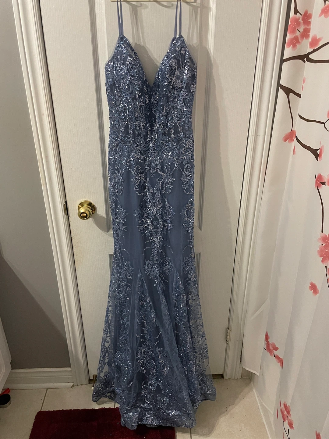 Sparkly Blue Mermaid Prom Dress - photo 4