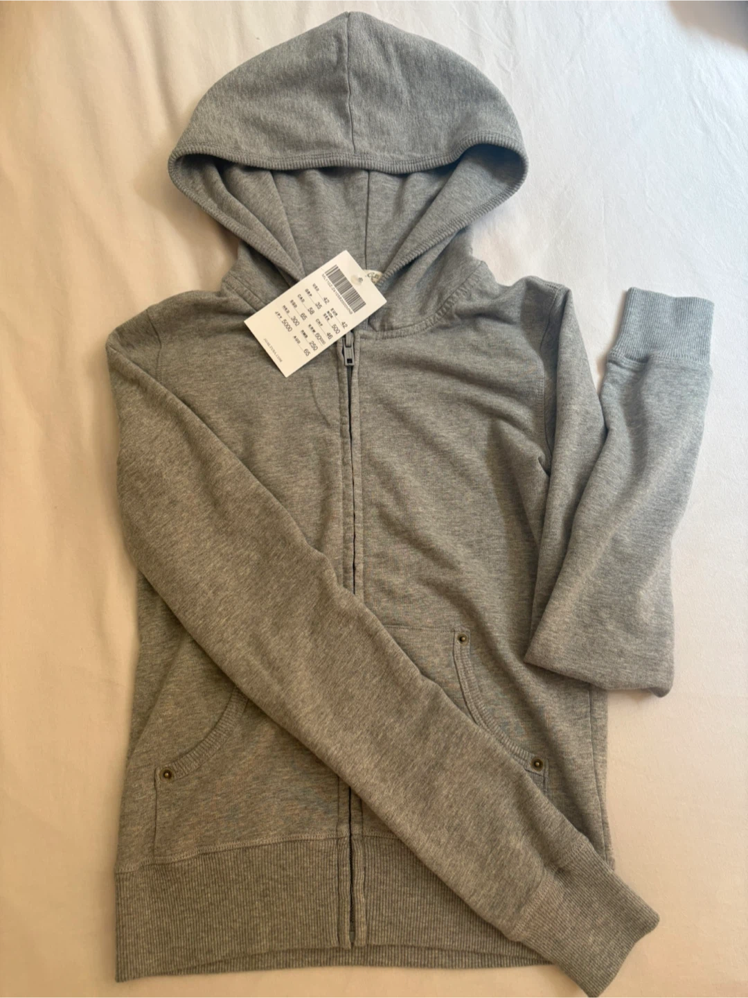 Brandy Melville Grey Zip-Up Hoodie