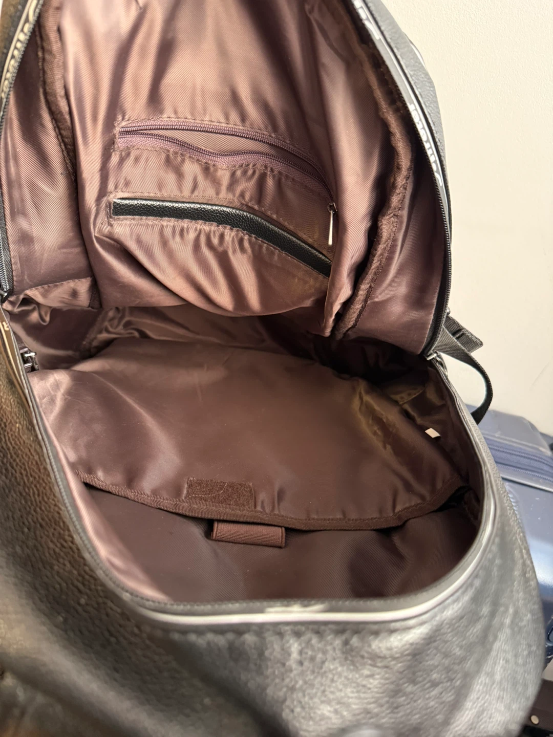 Black Faux Leather Backpack with USB Port - photo 3