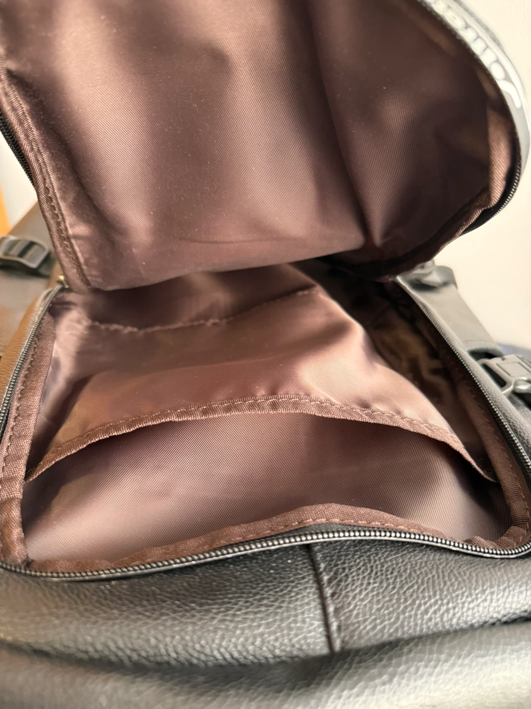 Black Faux Leather Backpack with USB Port - photo 4