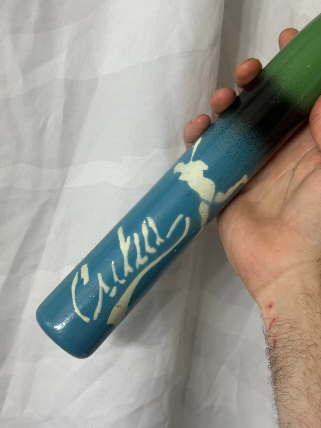 Vintage half size baseball bat Cuban souvenir - photo 3