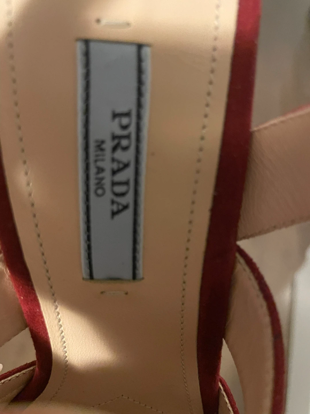 Prada Suede Platform Heels - Red Size 39 - photo 4
