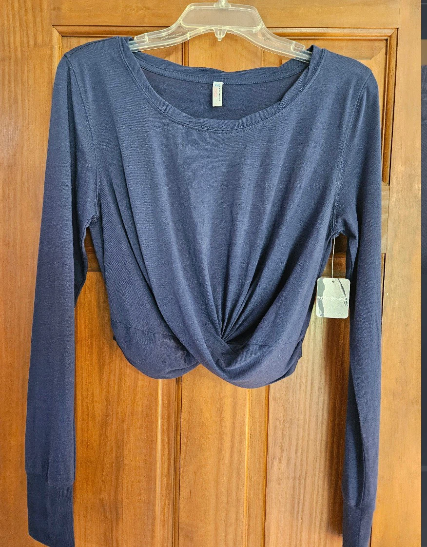 Free People "Maria Nights" Cropped Twist Long Sleeve Shirt - photo 2