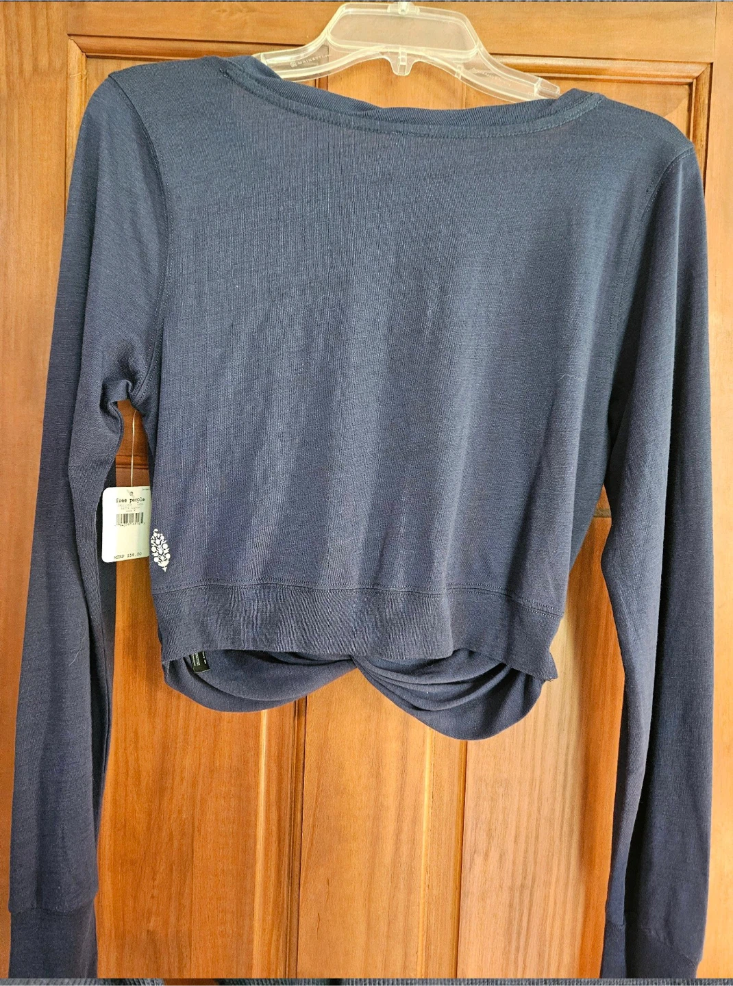 Free People "Maria Nights" Cropped Twist Long Sleeve Shirt - photo 4