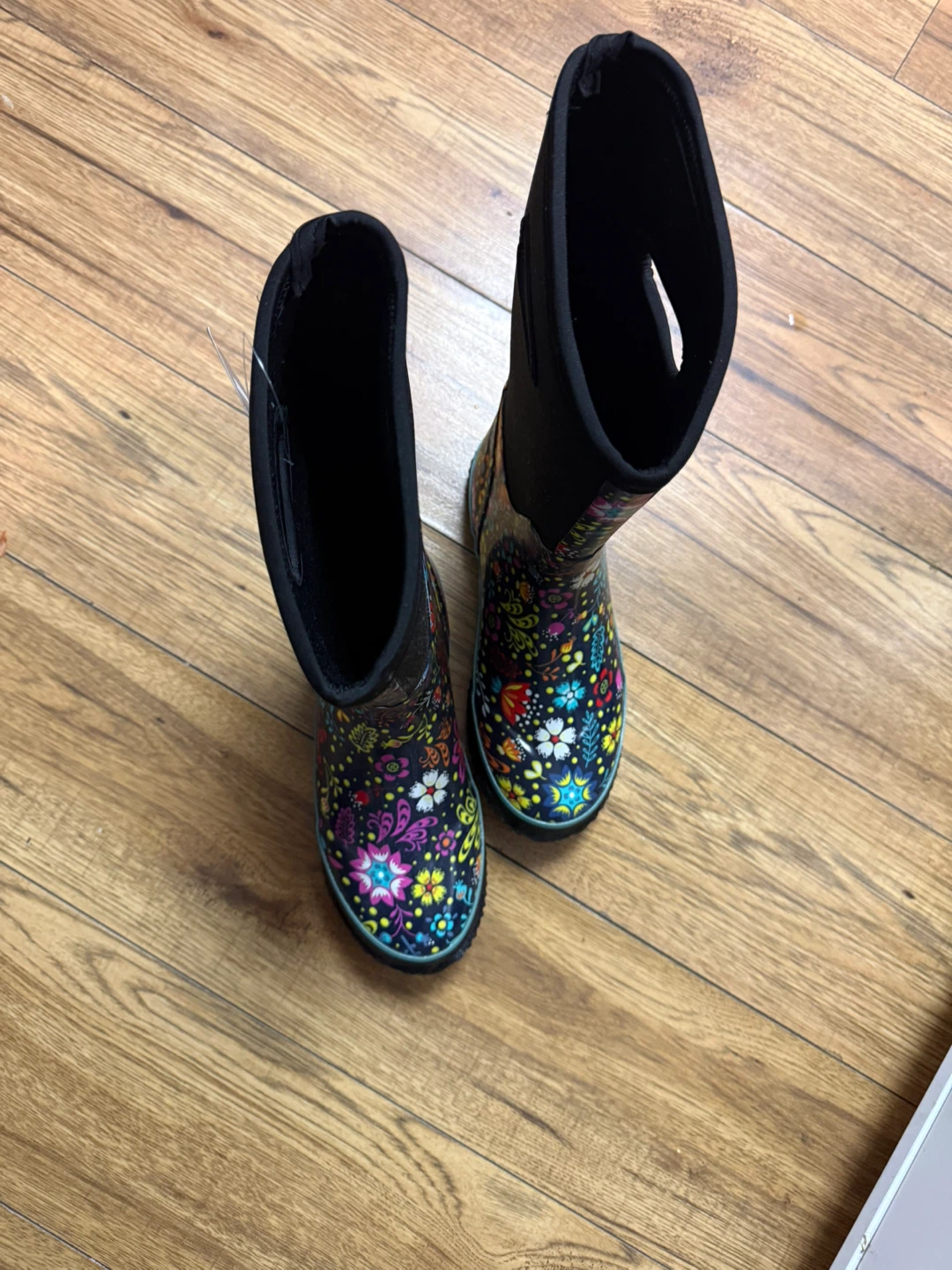 Children's Floral Rubber Boots Size 7 - photo 2