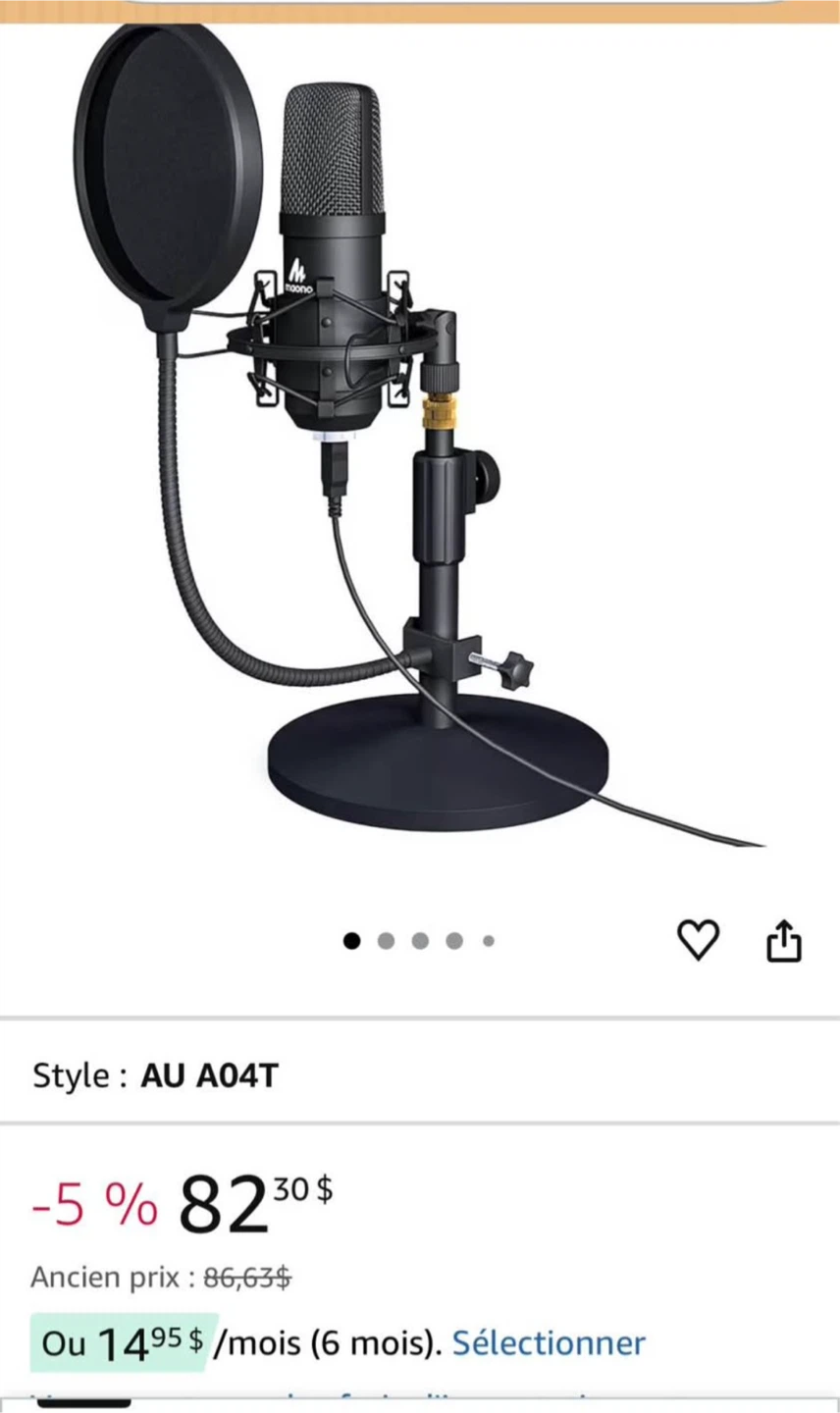 Microphone avec filtre anti-pop et support - photo 3