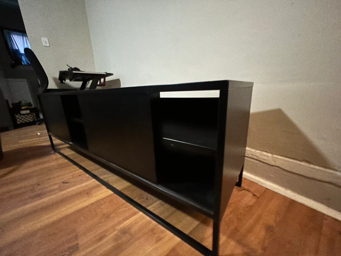 TV Console Table (Black) - photo 2