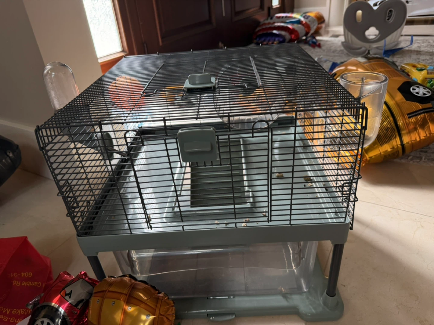 Hamster Cage with Water Bottle