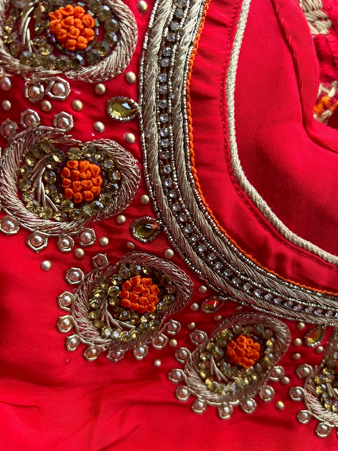 Red Embroidered Punjabi Suit