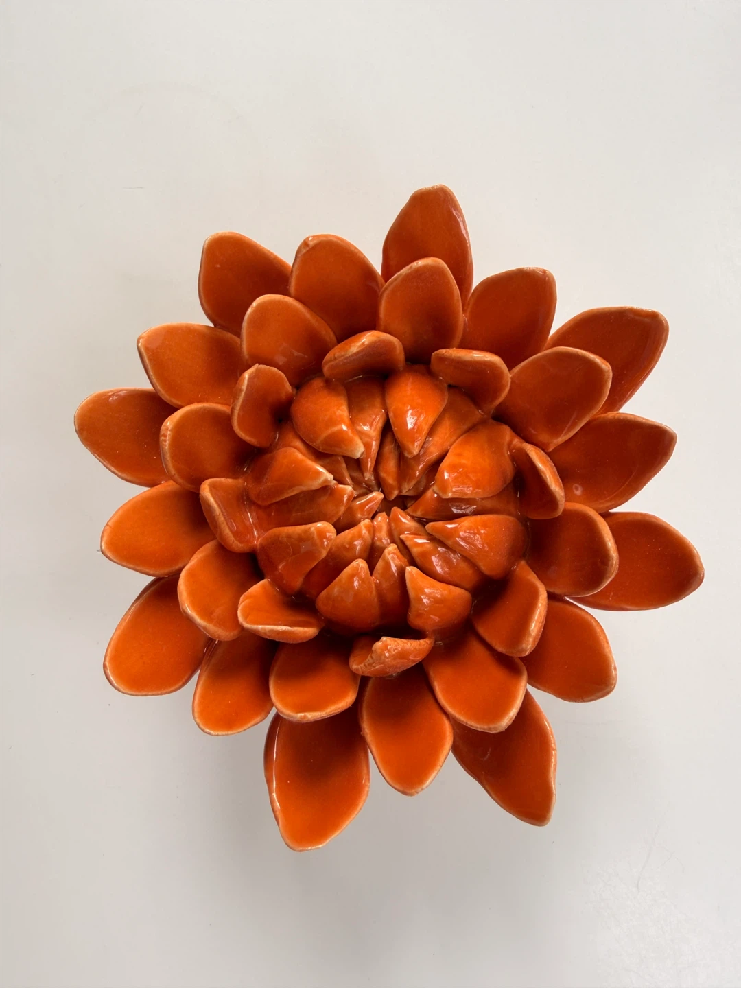 Orange Ceramic Flower Decor
