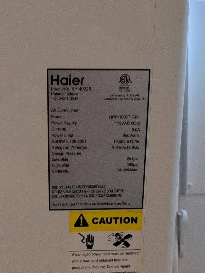 Haier Portable Air Conditioner HPP10XCT-GW1 - photo 2