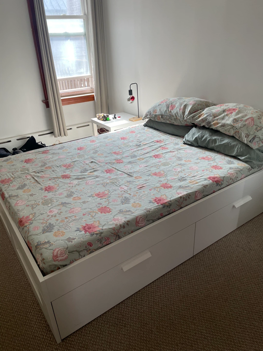 IKEA BRIMNES Queen White Bed Frame with Storage Drawers - photo 2