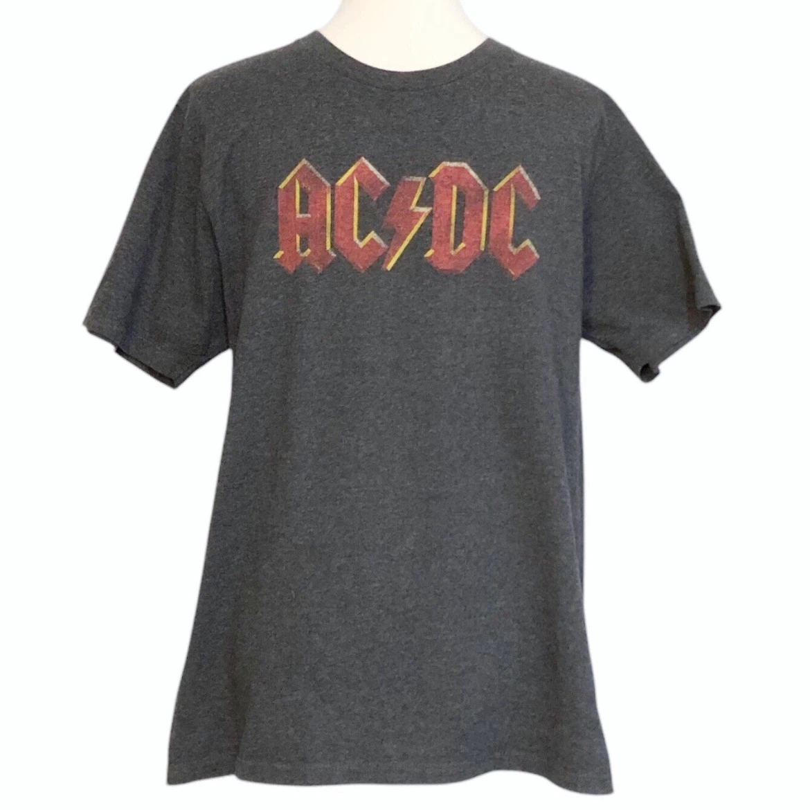 AC/DC Short Sleeve T-Shirt Gray Faded Logo Size Medium (Unisex) - photo 2