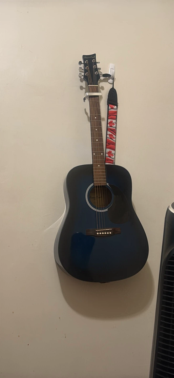 Blue Acoustic Guitar with Strap