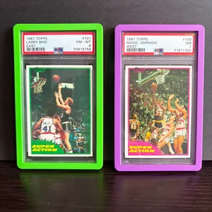 1981 Topps Larry Bird & Magic Johnson PSA 7, 8