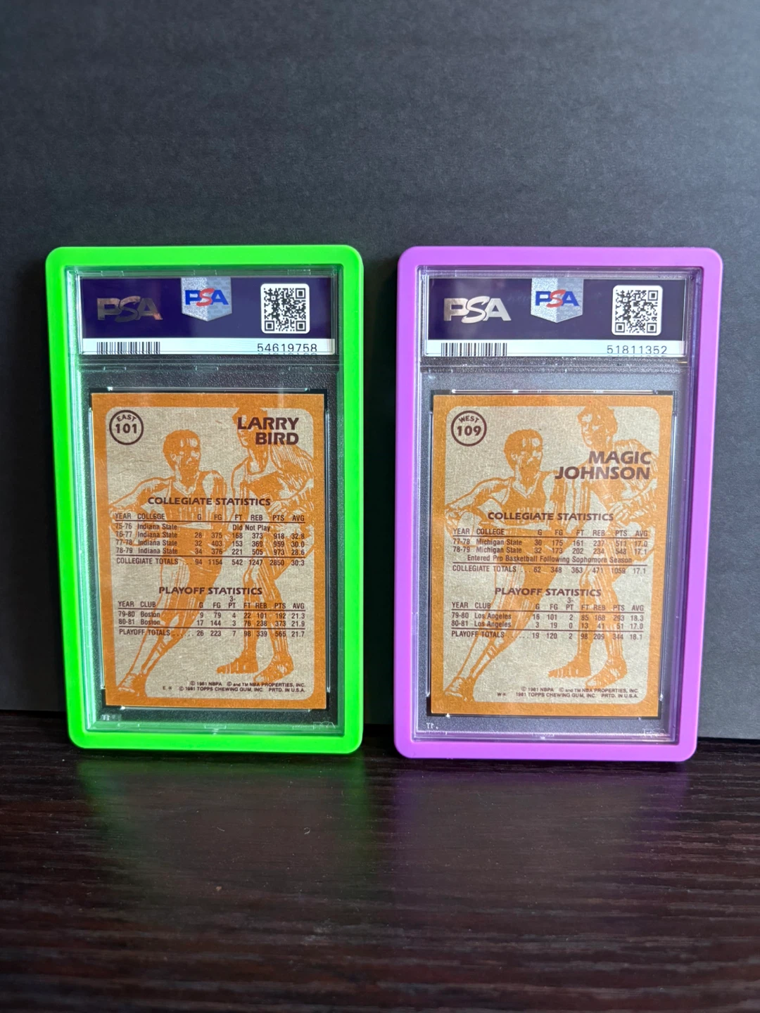1981 Topps Larry Bird & Magic Johnson PSA 7, 8 - photo 2
