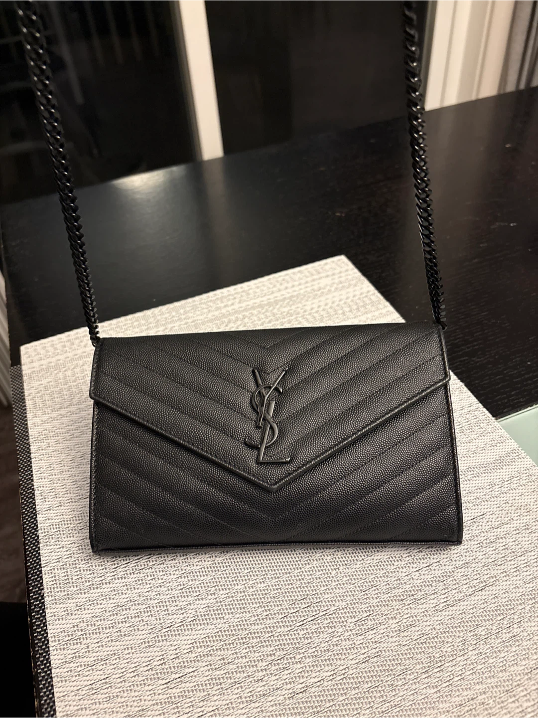 Saint Laurent Black Monogram Chain Wallet - photo 2