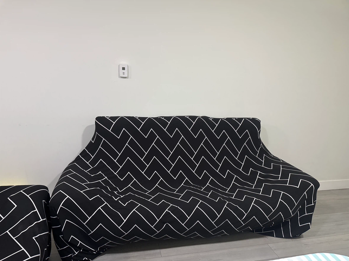 Black Geometric Pattern Sofa Cover