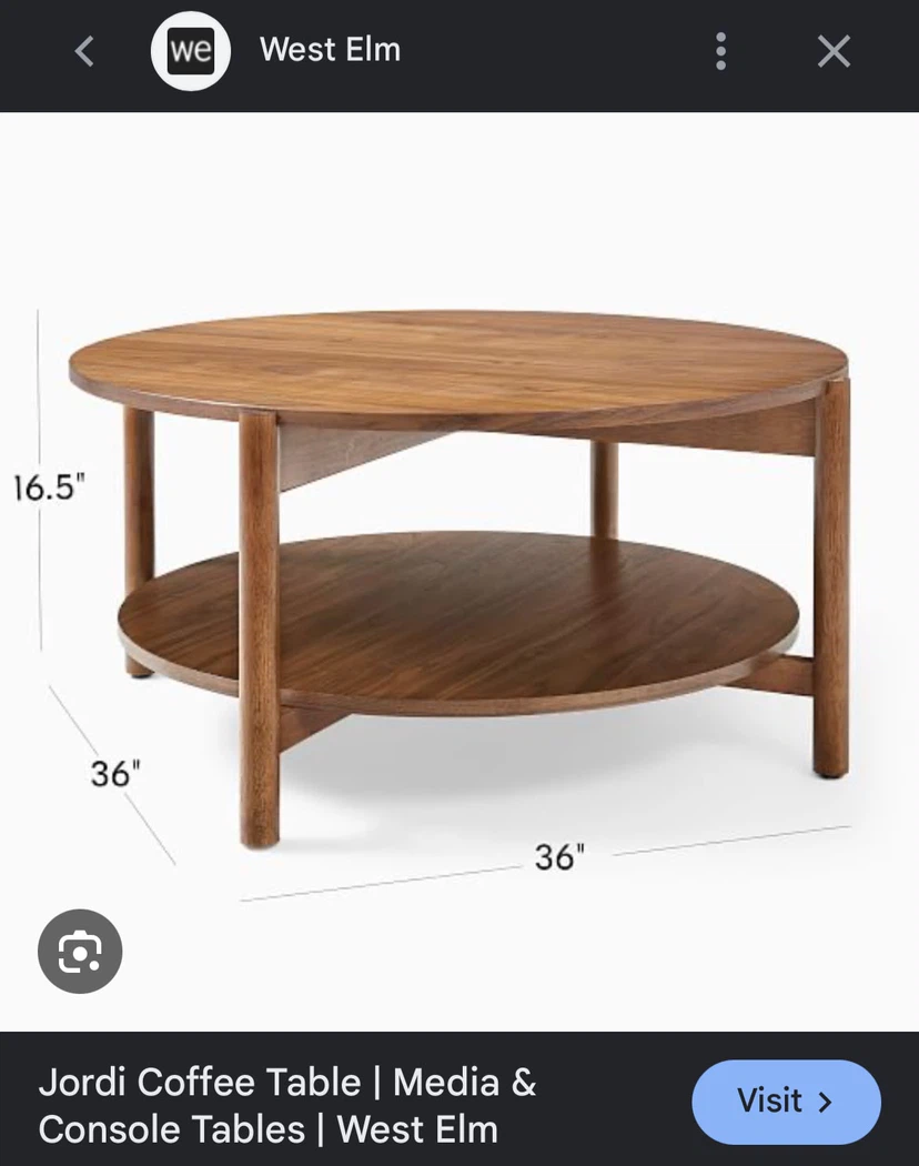 West Elm Jordi Round Coffee Table - photo 2