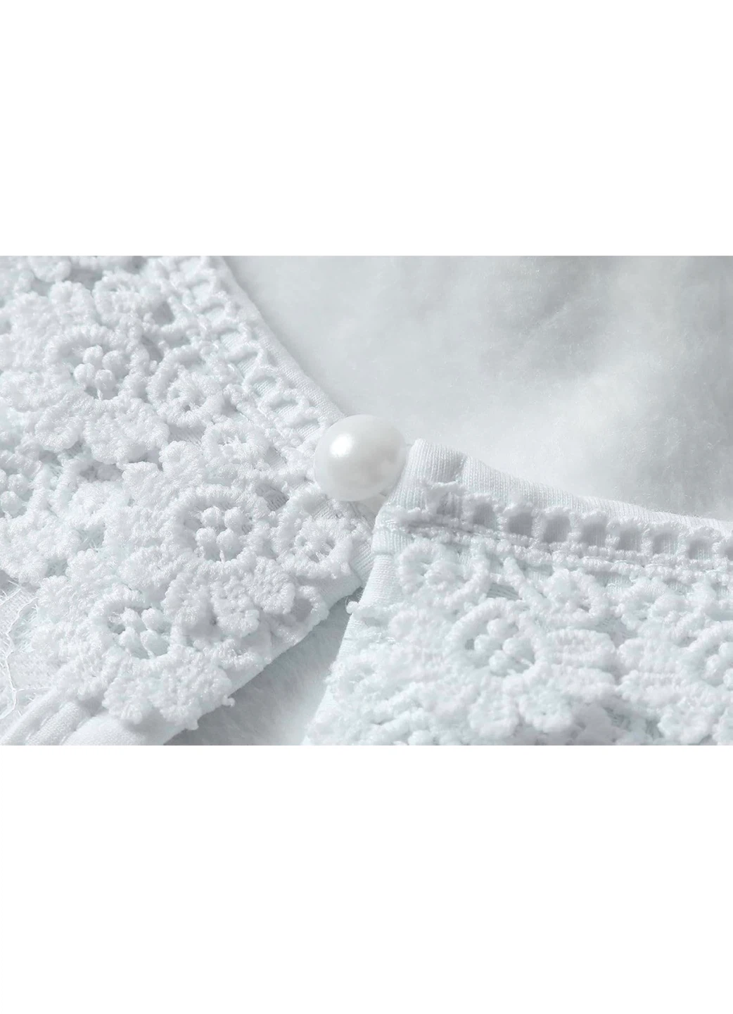 Smiling Pika White Bolero Jacket with Lace Trim - photo 3