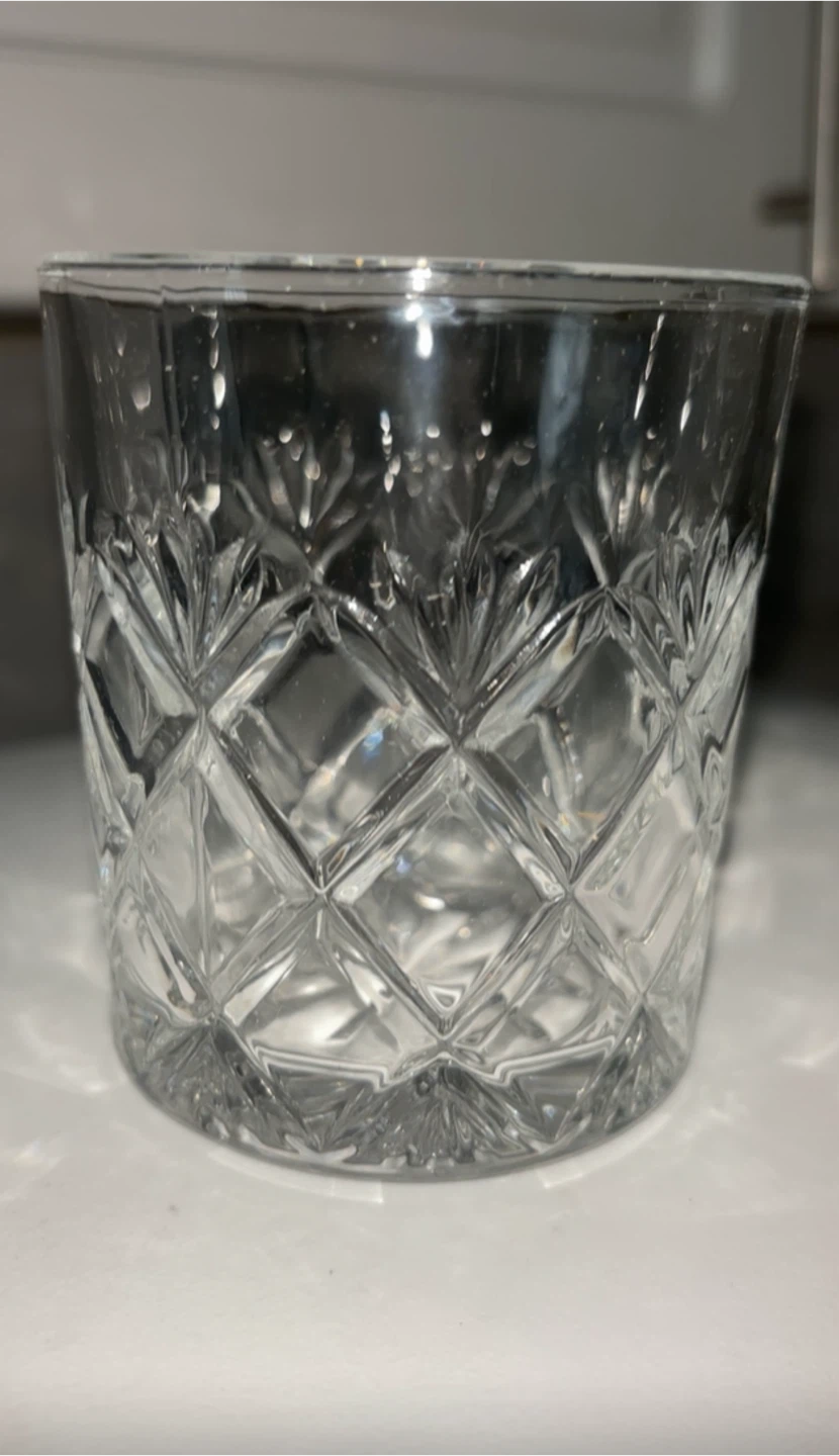 Crystal Cut Tumbler Glasses - Set of 4