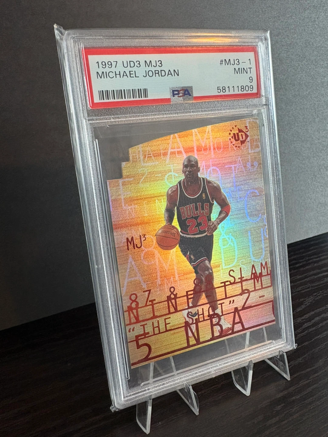 1997 Upper Deck Michael Jordan MJ3-1 Basketball Card - PSA 9 - photo 2