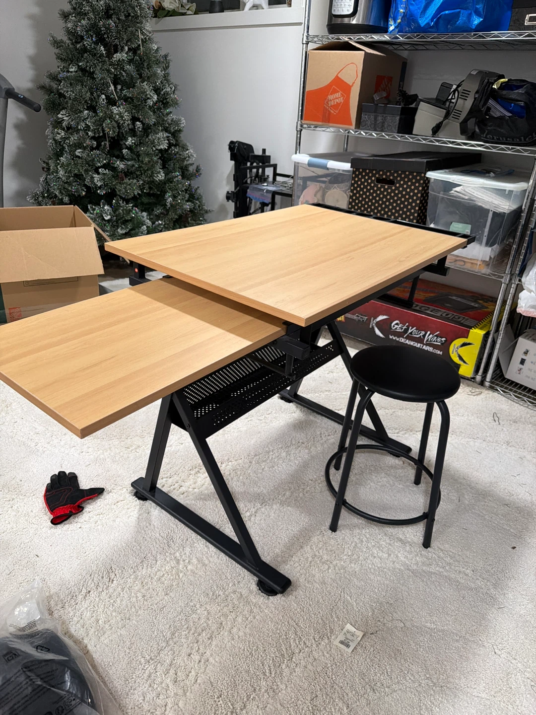 Adjustable Drafting Table with Stool