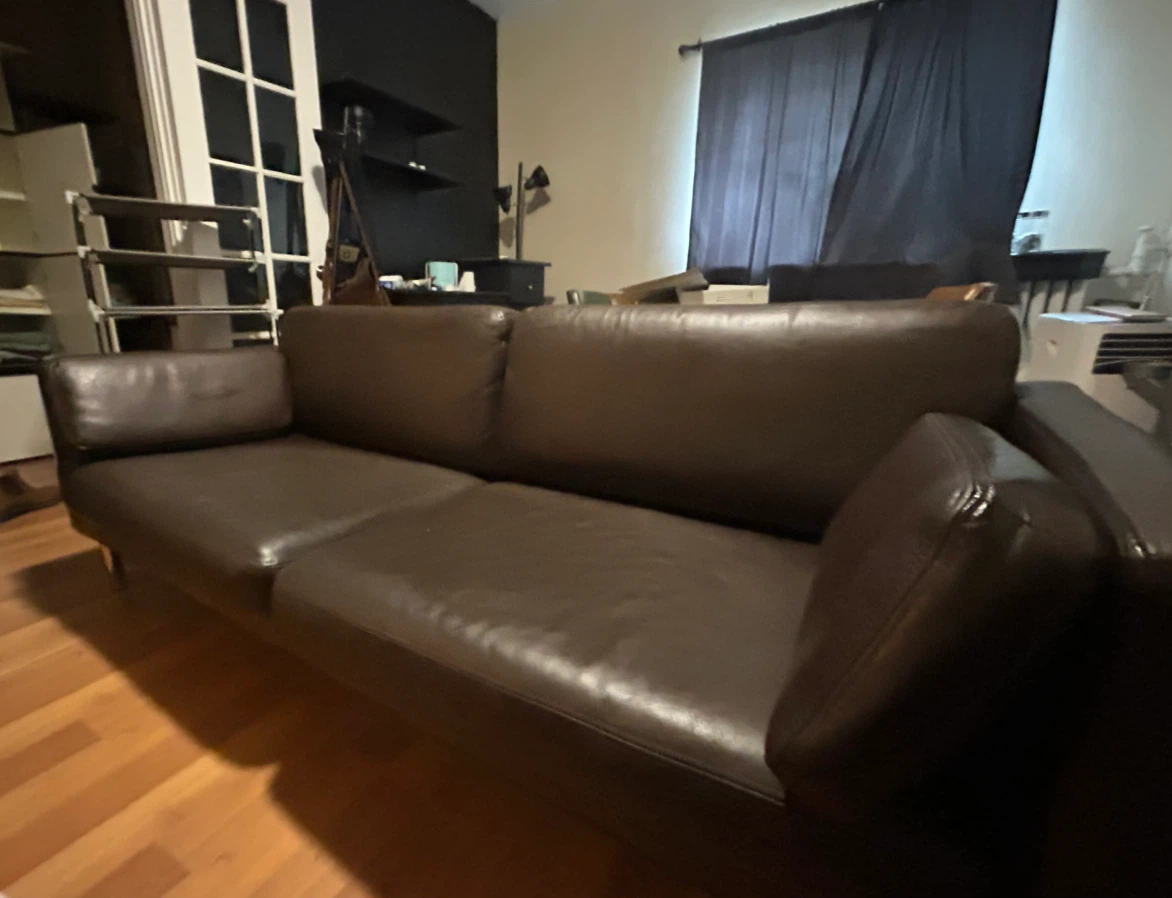 Dark Brown Leather Sofa