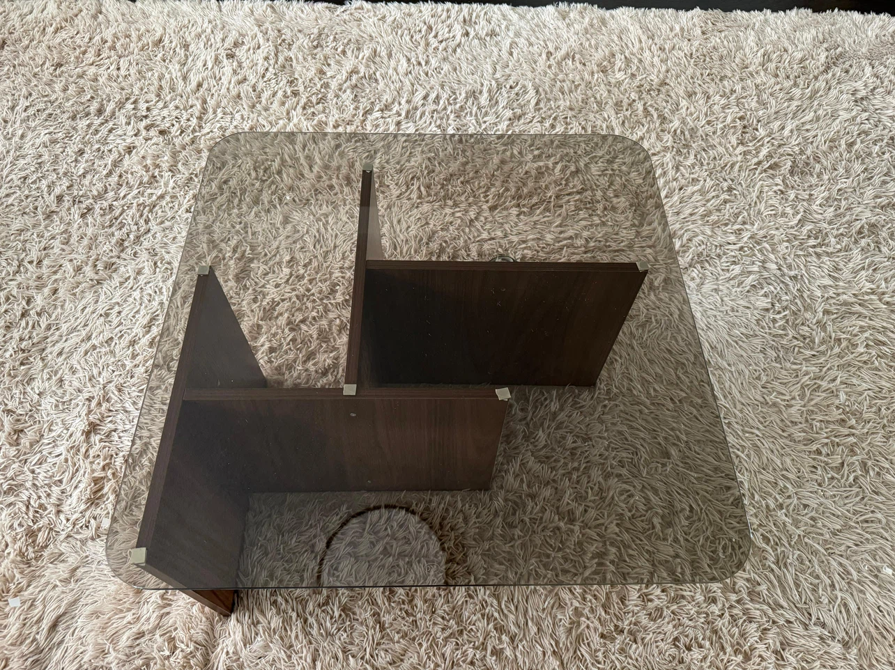 Glass and Wood Coffee Table - photo 2